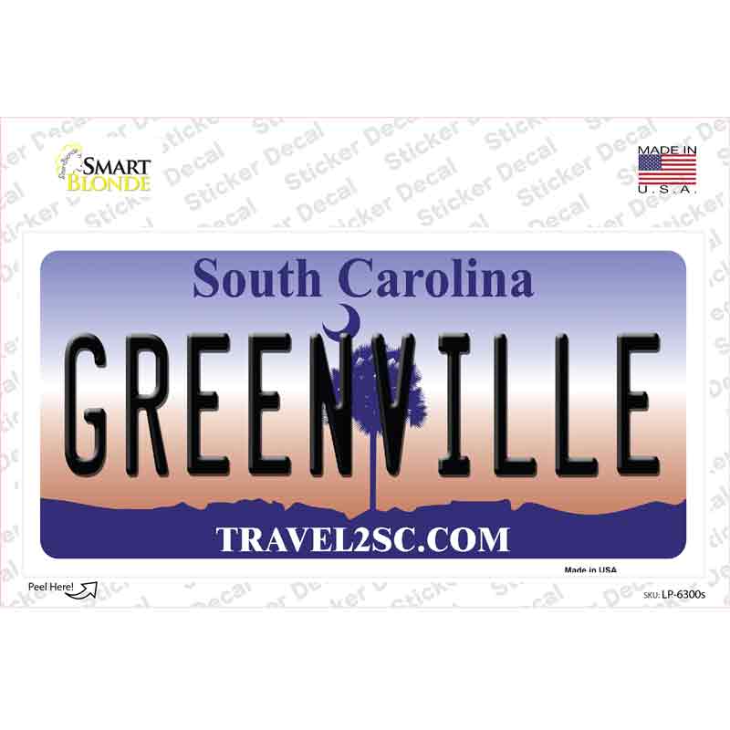Greenville South Carolina Novelty Sticker Decal