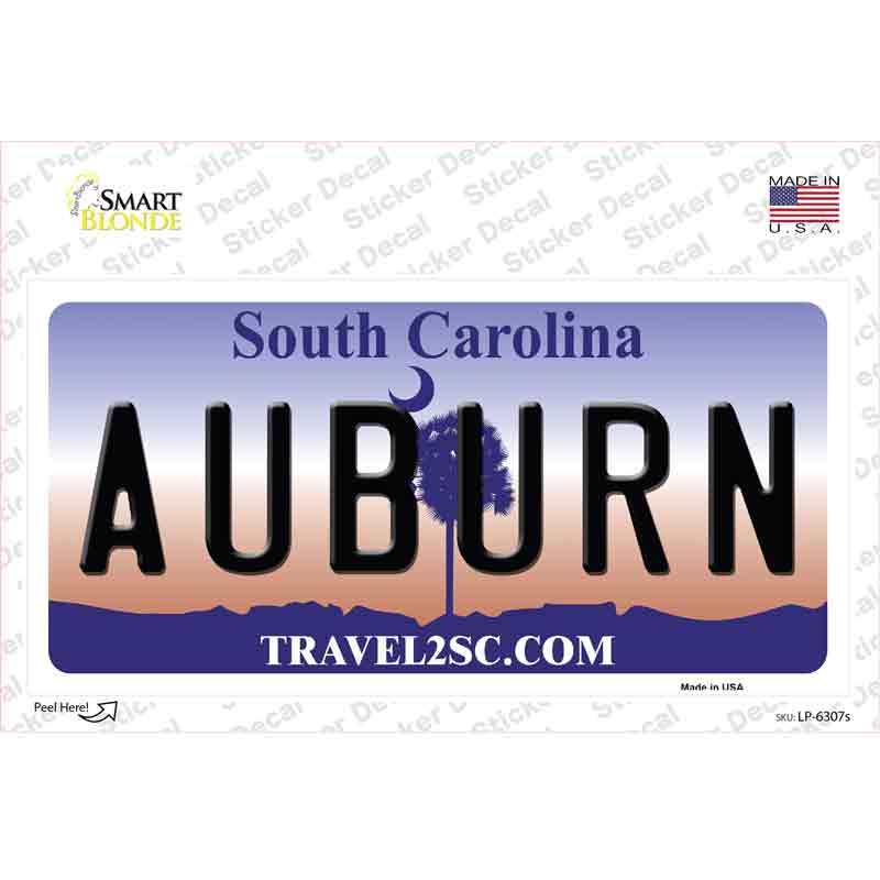Auburn South Carolina Novelty Sticker Decal