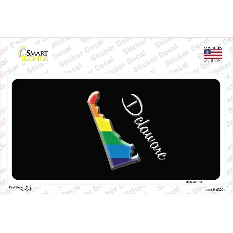 Delaware Rainbow Novelty Sticker Decal