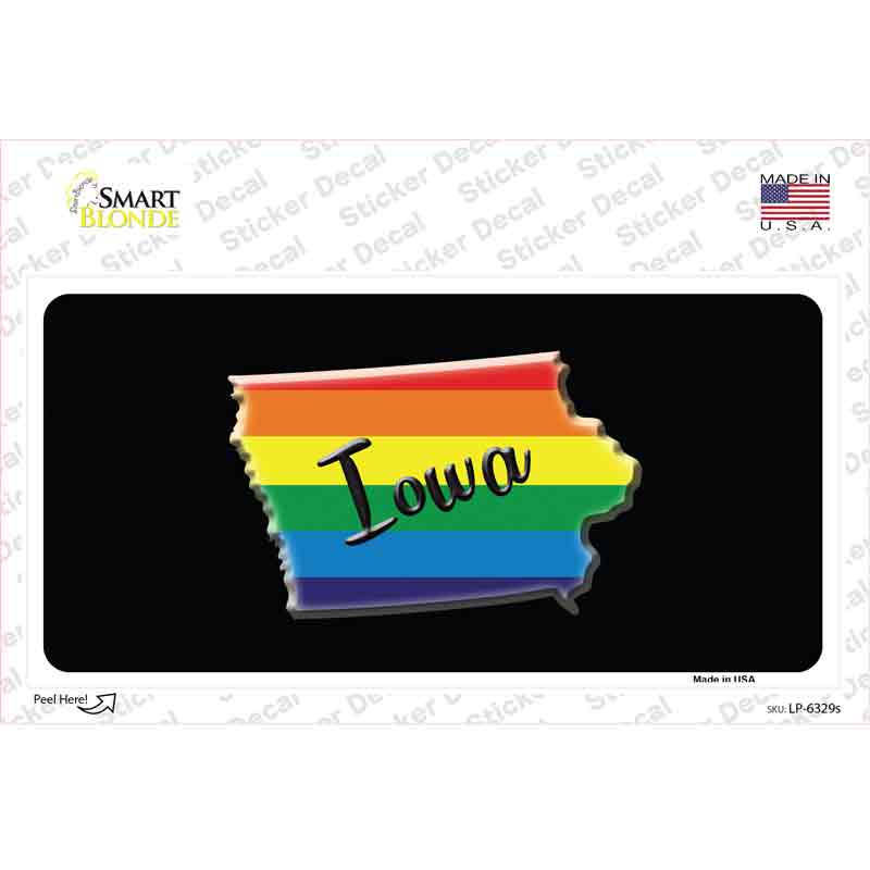Iowa Rainbow Novelty Sticker Decal