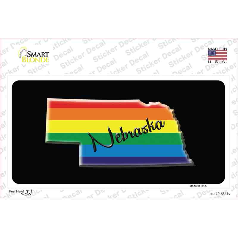 Nebraska Rainbow Novelty Sticker Decal