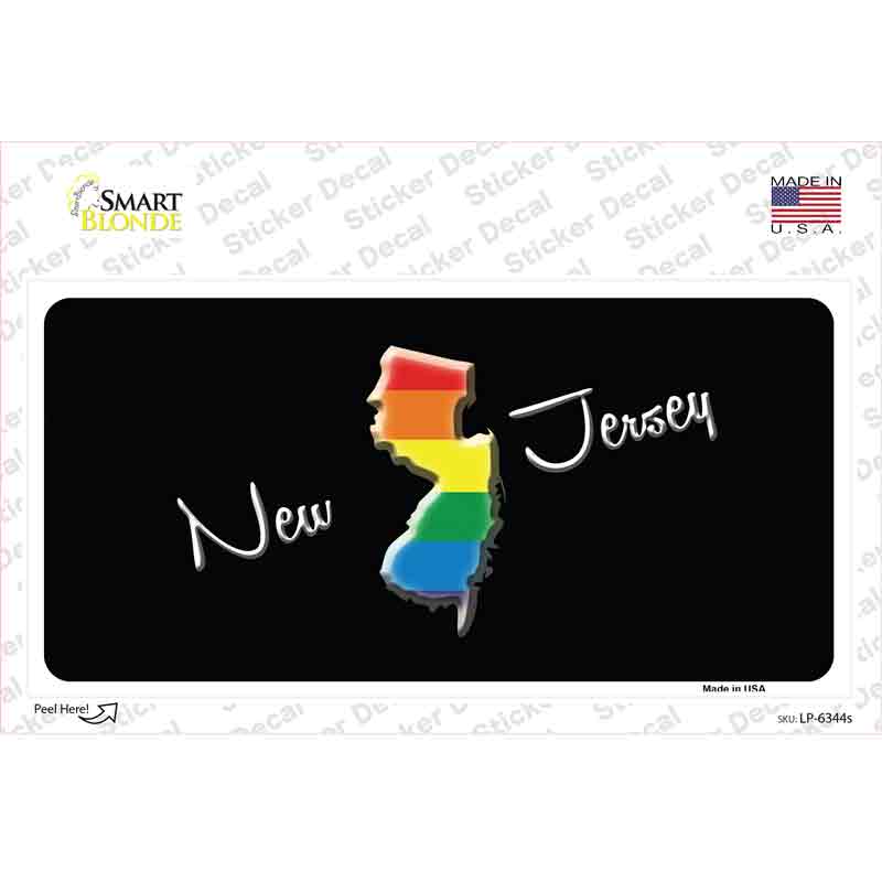 New Jersey Rainbow Novelty Sticker Decal