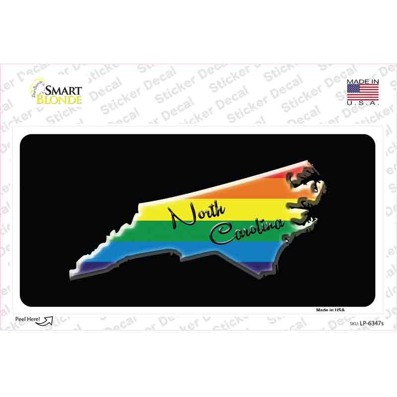 North Carolina Rainbow Novelty Sticker Decal