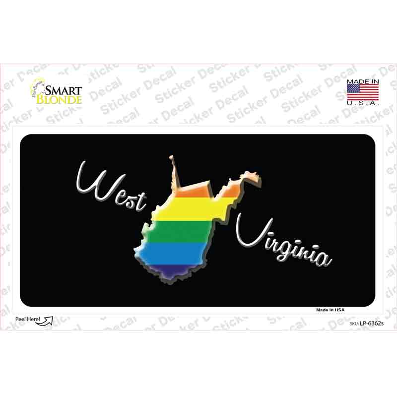 West Virginia Rainbow Novelty Sticker Decal