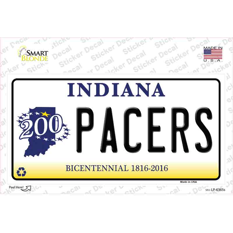 Pacers Indiana Novelty Sticker Decal