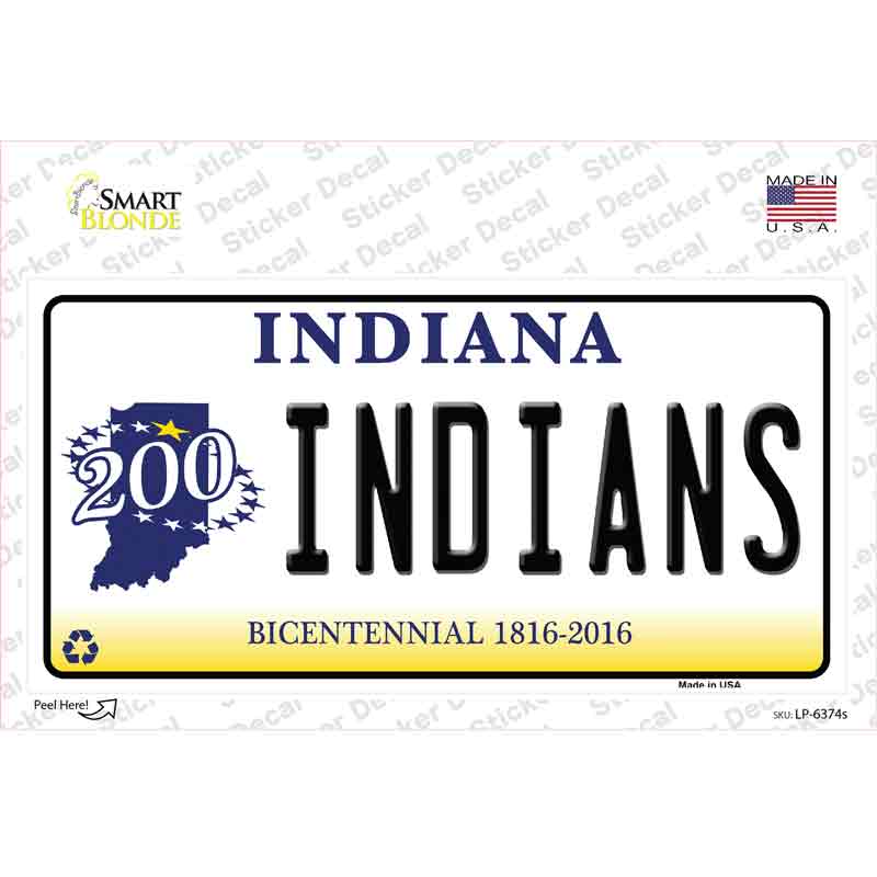 Indians Indiana Novelty Sticker Decal