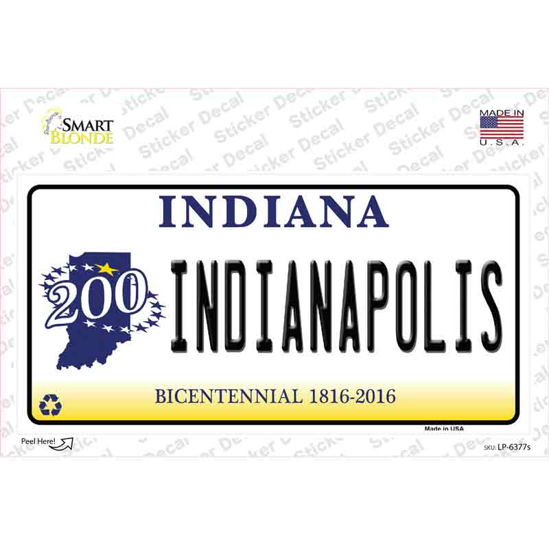 Indianapolis Indiana Novelty Sticker Decal
