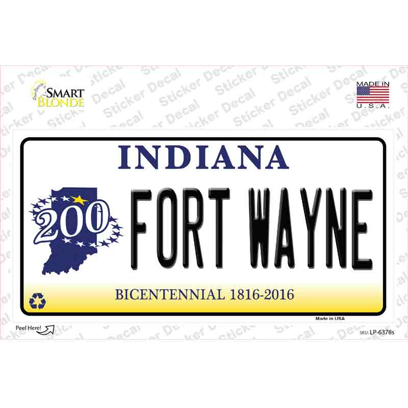 Fort Wayne Indiana Novelty Sticker Decal