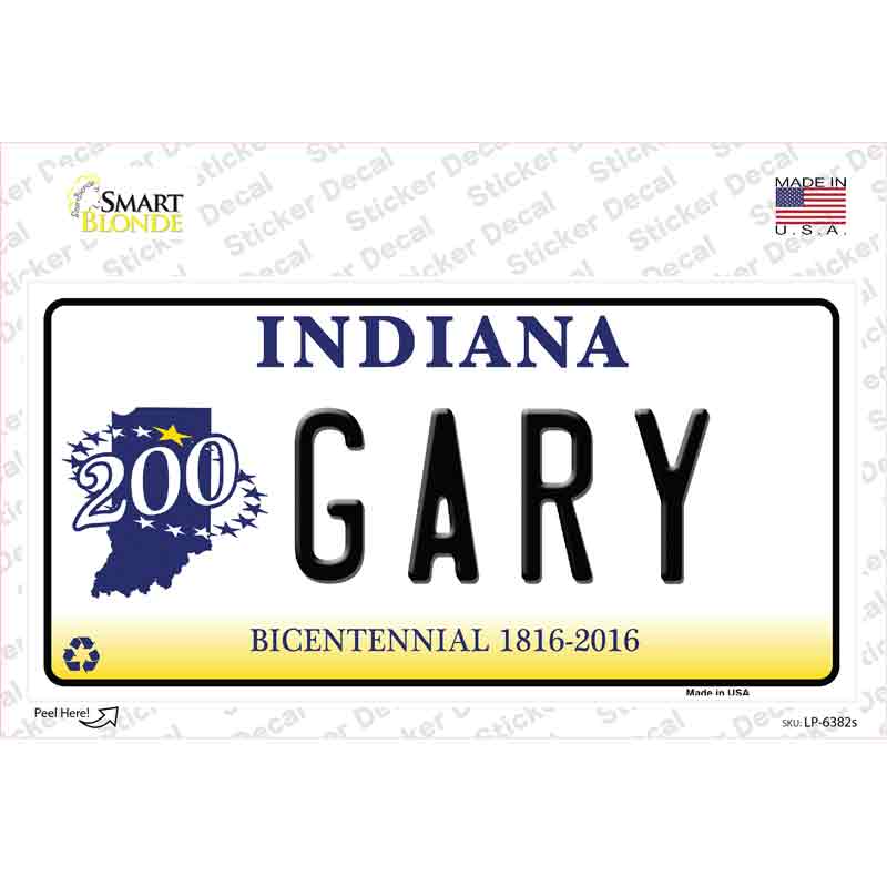 Gary Indiana Novelty Sticker Decal