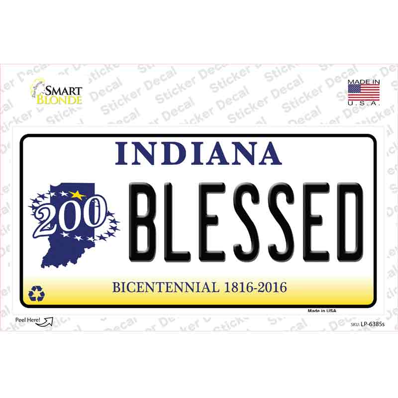 Blessed Indiana Novelty Sticker Decal