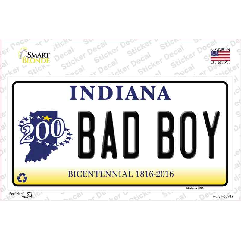 Bad Boy Indiana Novelty Sticker Decal