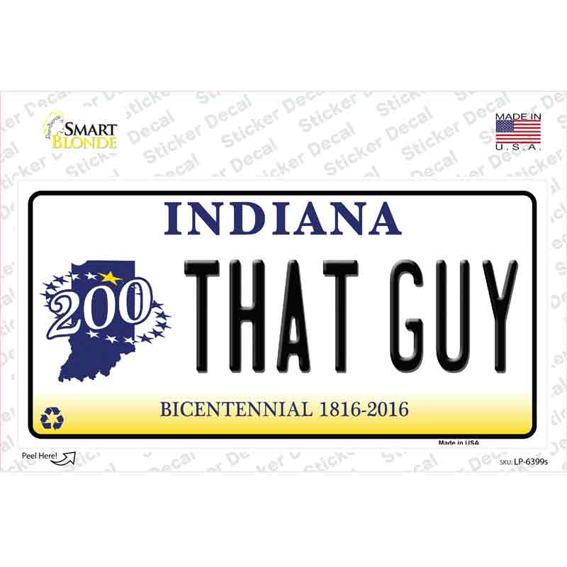 That Guy Indiana Novelty Sticker Decal