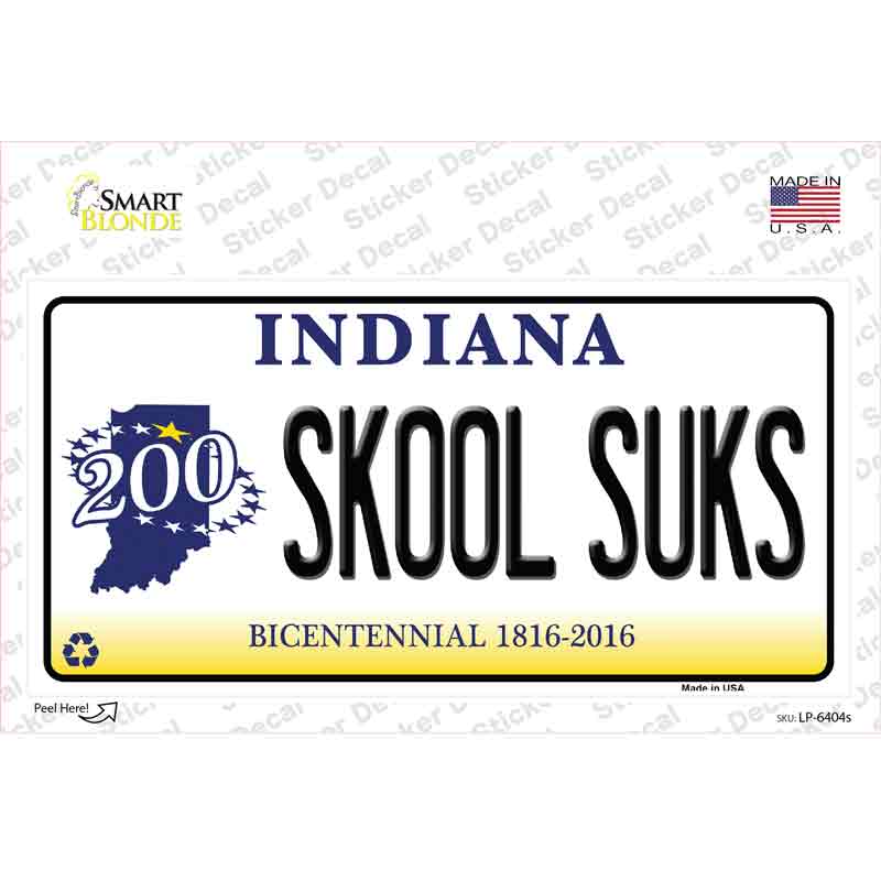 Skook Suks Indiana Novelty Sticker Decal