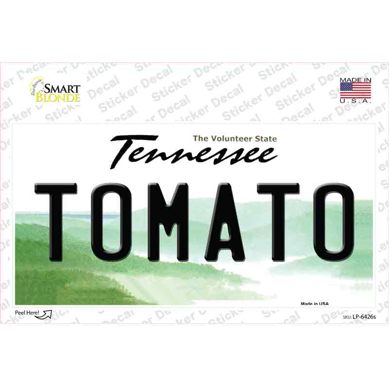 Tomato Tennessee Novelty Sticker Decal