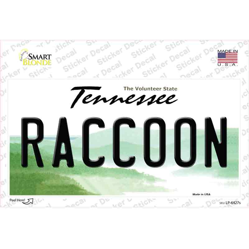 Raccoon Tennessee Novelty Sticker Decal
