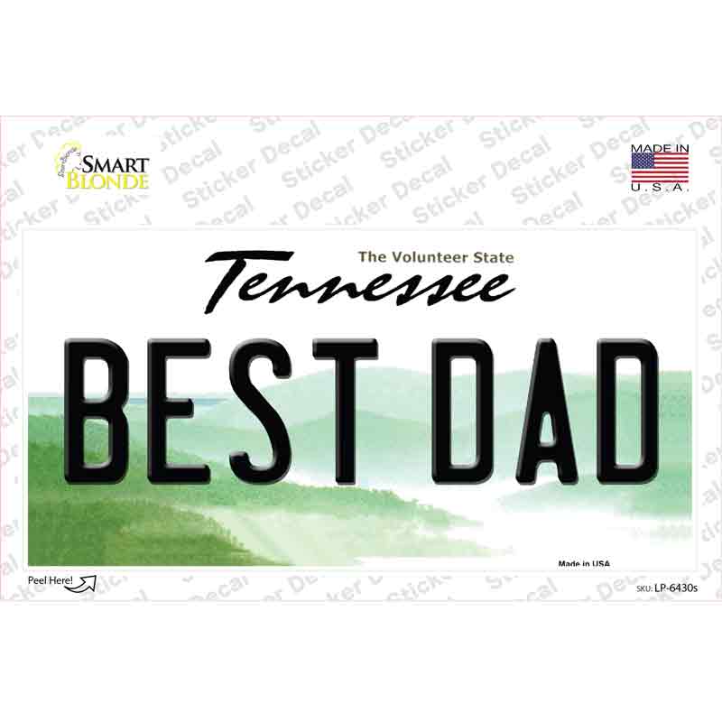 Best Dad Tennessee Novelty Sticker Decal