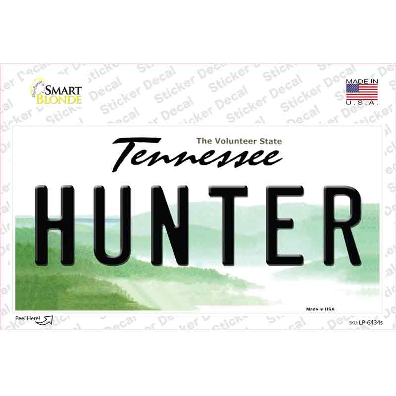 Hunter Tennessee Novelty Sticker Decal