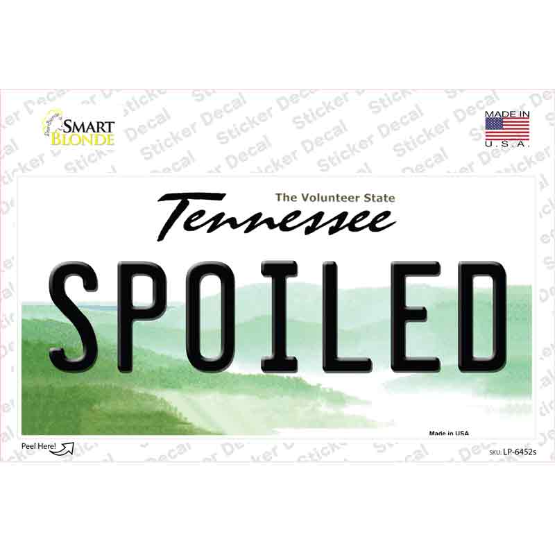 Spoiled Tennessee Novelty Sticker Decal