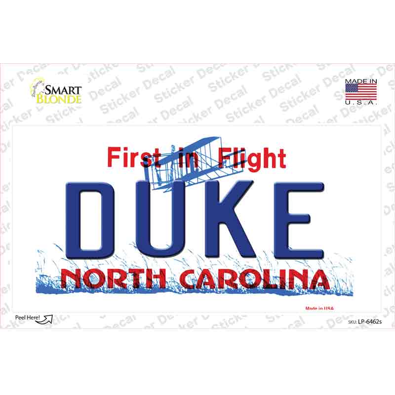 Duke North Carolina Novelty Sticker Decal