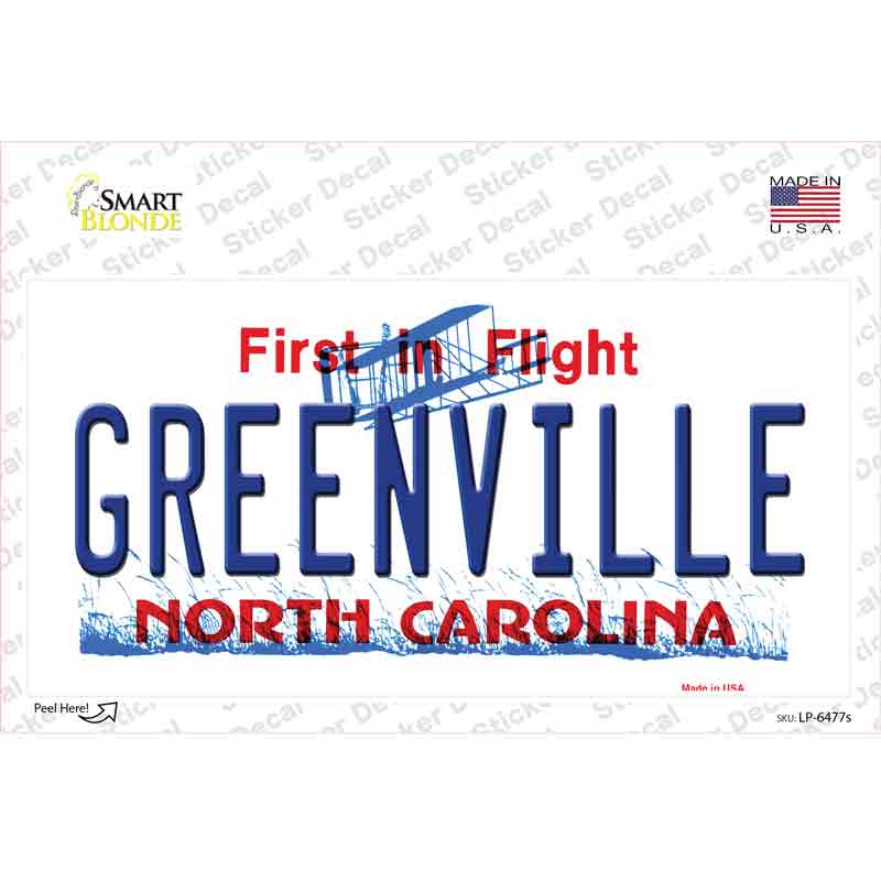 Greenville North Carolina Novelty Sticker Decal