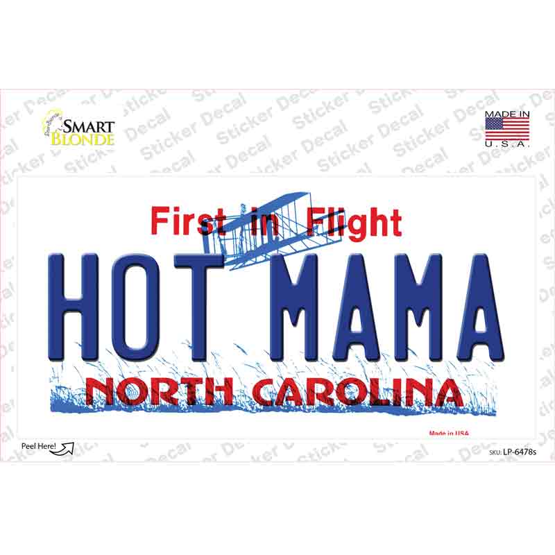 Hot Mama North Carolina Novelty Sticker Decal