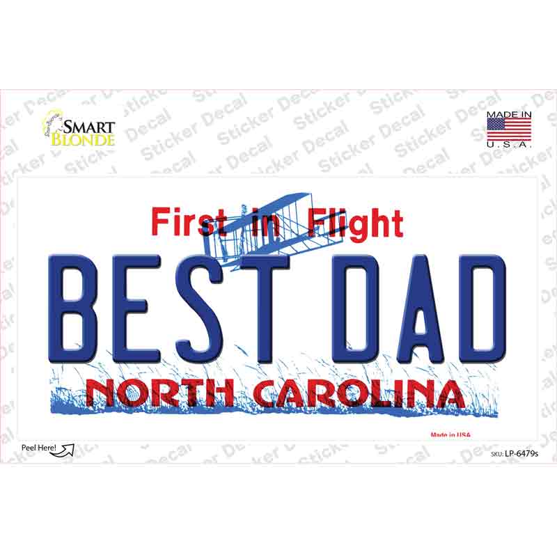 Best Dad North Carolina Novelty Sticker Decal