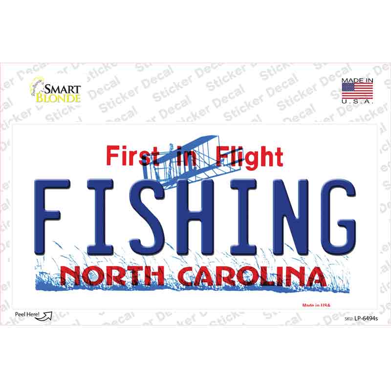 Fishing North Carolina Novelty Sticker Decal