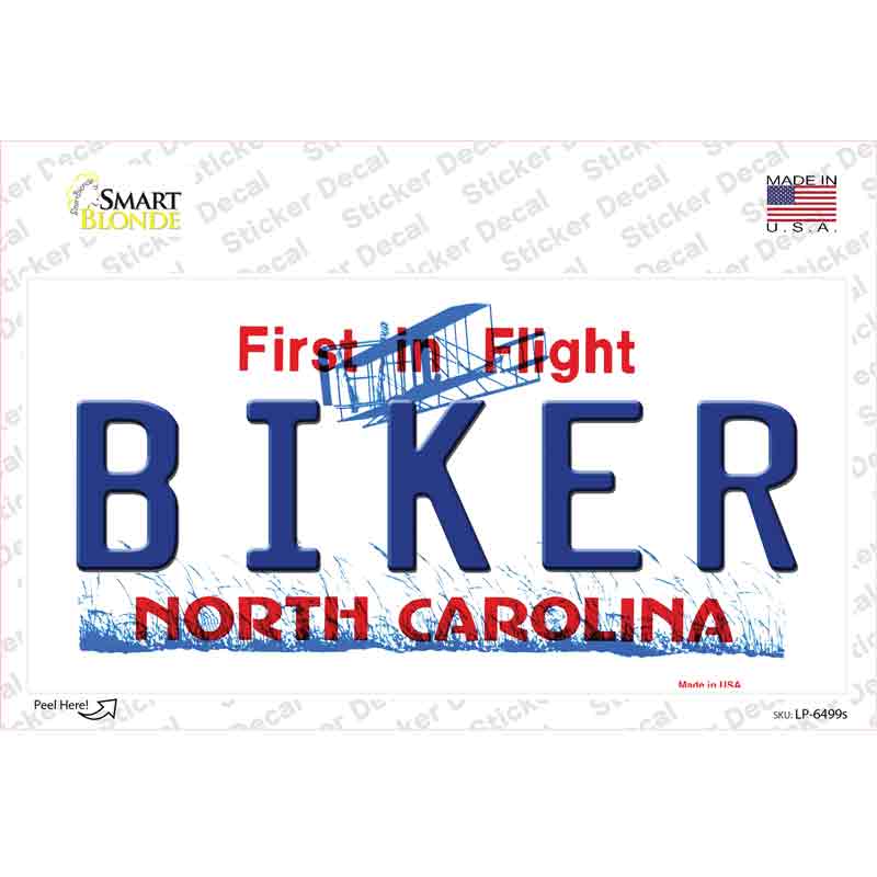 Biker North Carolina Novelty Sticker Decal