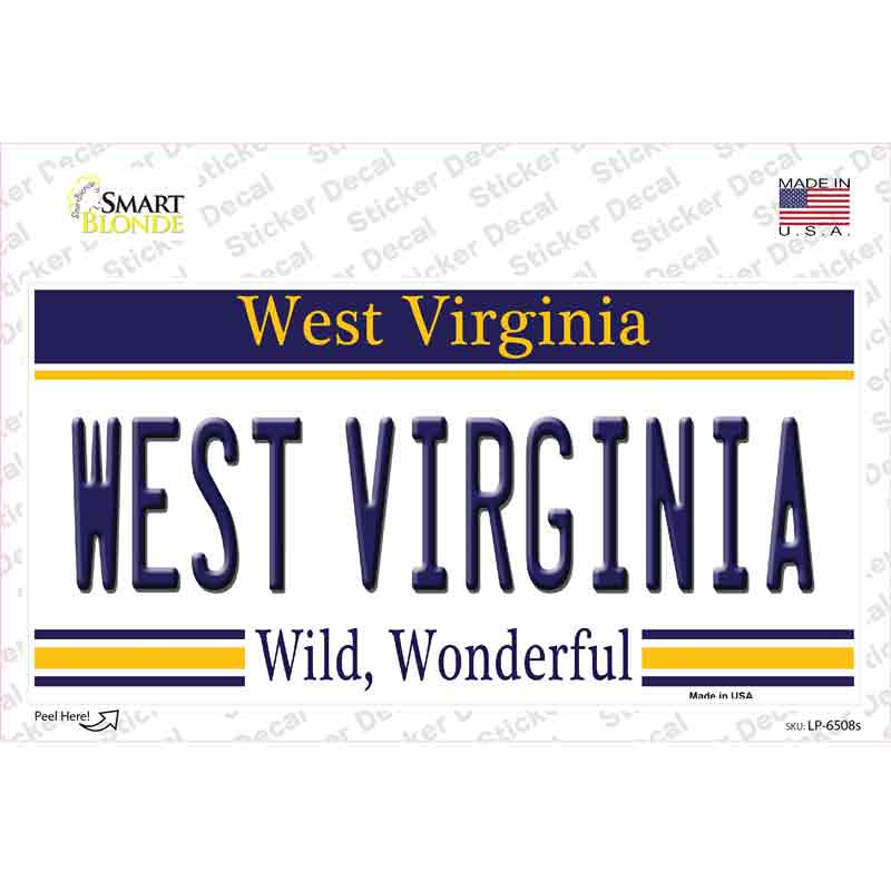 West Virginia Novelty Sticker Decal