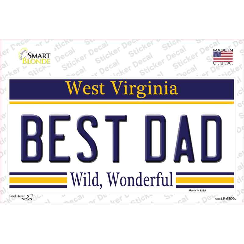 Best Dad West Virginia Novelty Sticker Decal