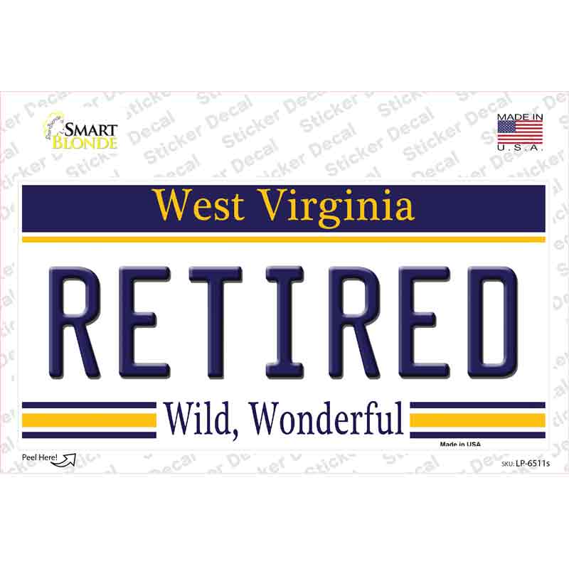 Retired West Virginia Novelty Sticker Decal