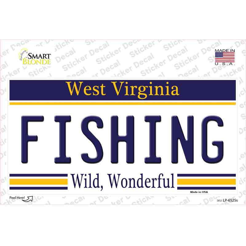 Fishing West Virginia Novelty Sticker Decal