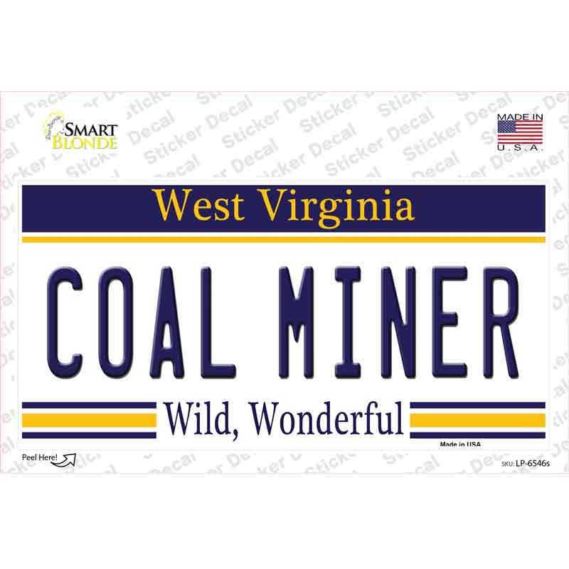 Coal Miner West Virginia Novelty Sticker Decal