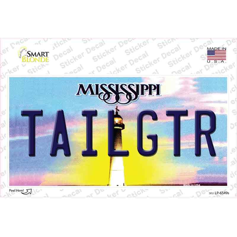 Tailgtr Mississippi Novelty Sticker Decal