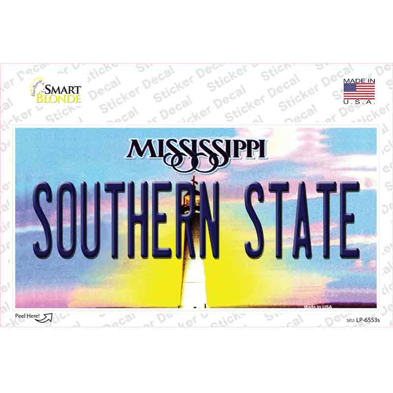 Southern State Mississippi Novelty Sticker Decal