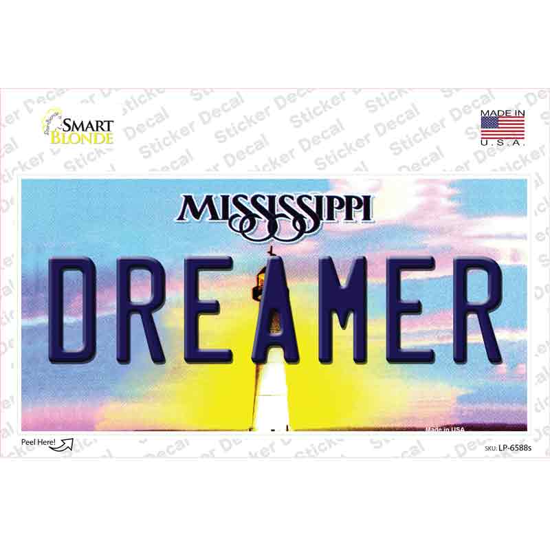 Dreamer Mississippi Novelty Sticker Decal