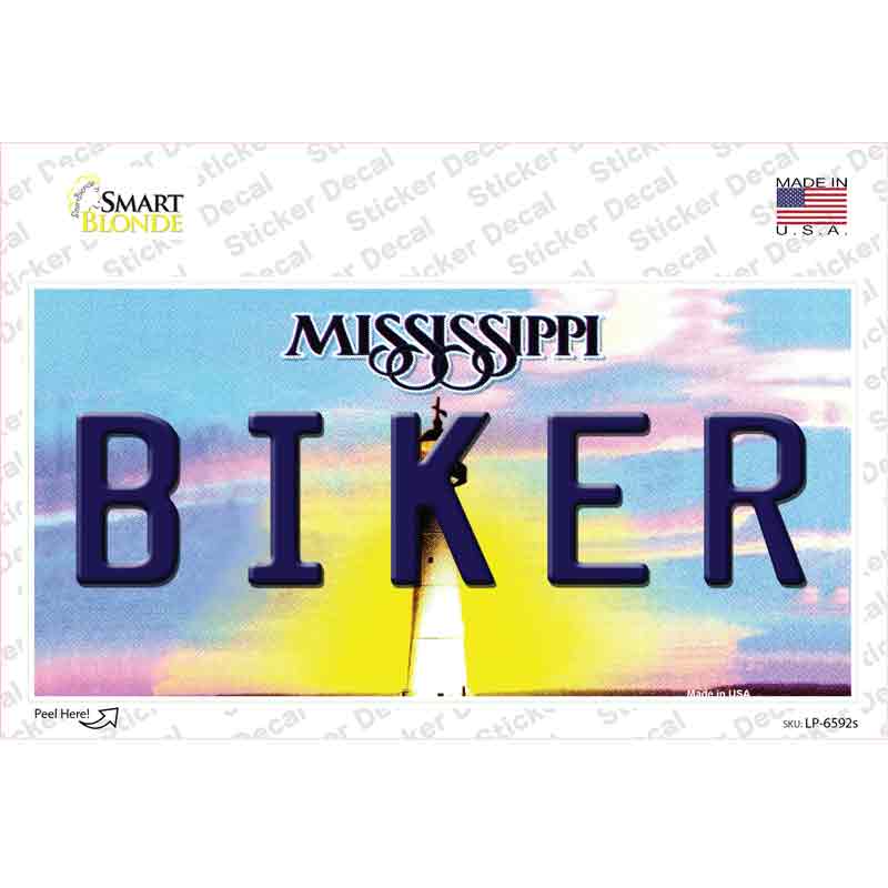 Biker Mississippi Novelty Sticker Decal