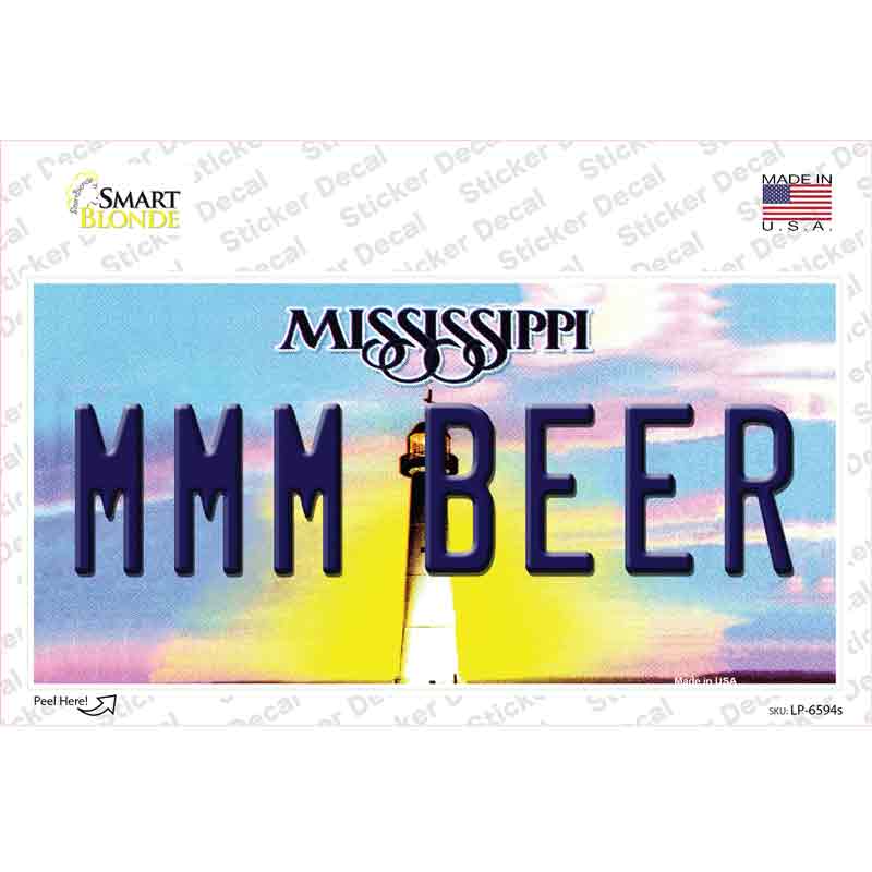 MMM Beer Mississippi Novelty Sticker Decal