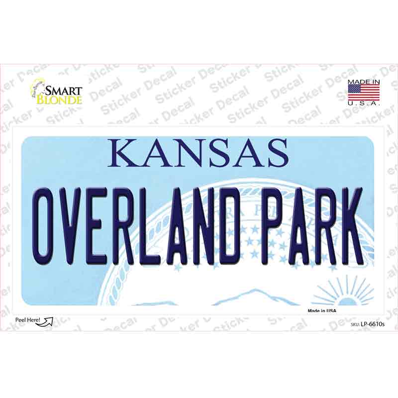Overland Park Kansas Novelty Sticker Decal