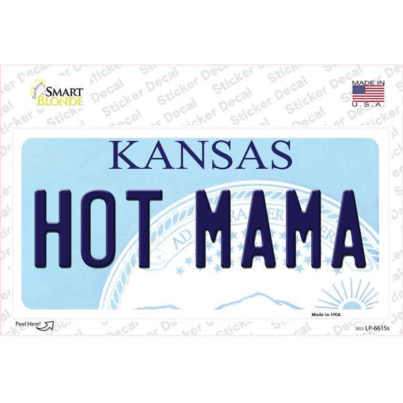 Hot Mama Kansas Novelty Sticker Decal
