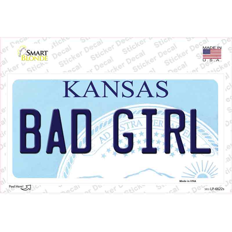 Bad Girl Kansas Novelty Sticker Decal