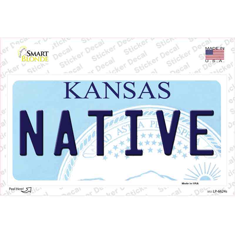 Native Kansas Novelty Sticker Decal