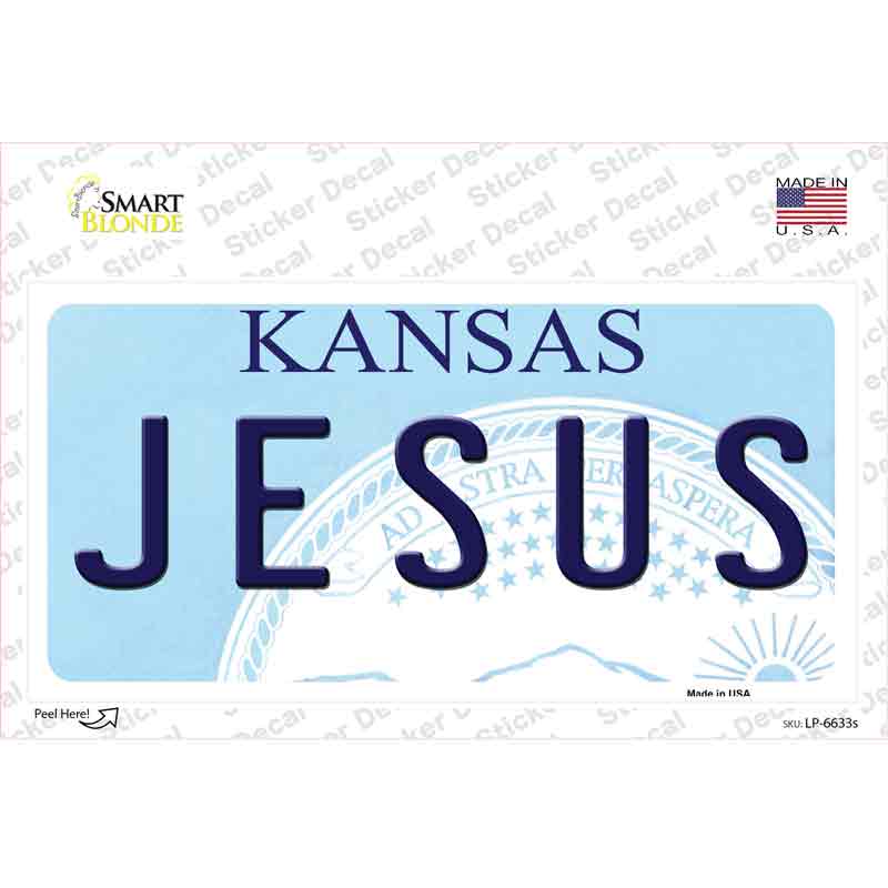 Jesus Kansas Novelty Sticker Decal