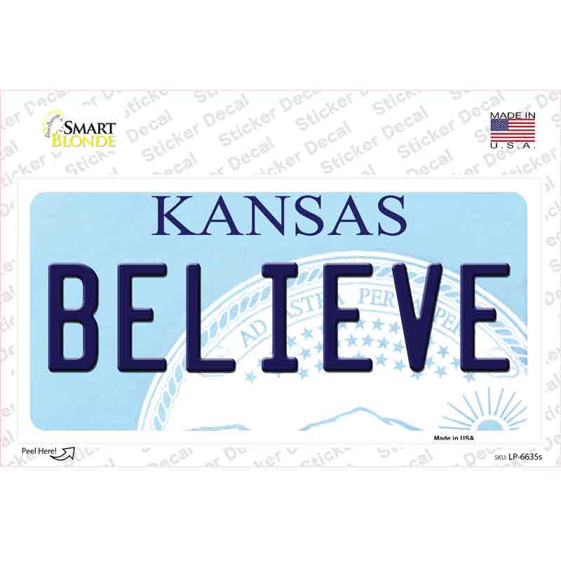 Believe Kansas Novelty Sticker Decal