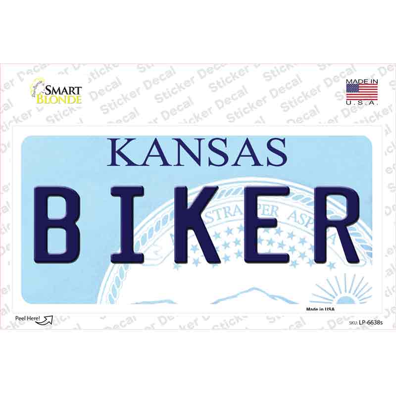 Biker Kansas Novelty Sticker Decal