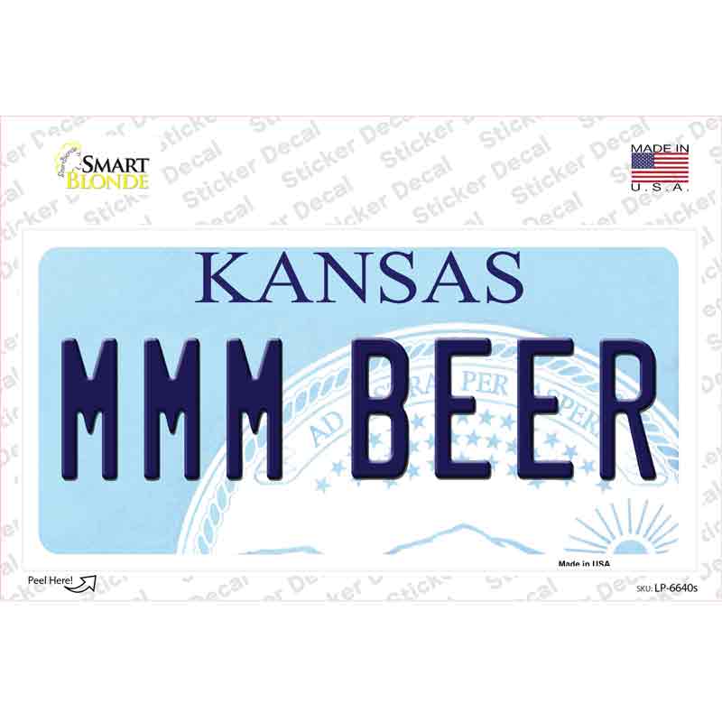 MMM Beer Kansas Novelty Sticker Decal