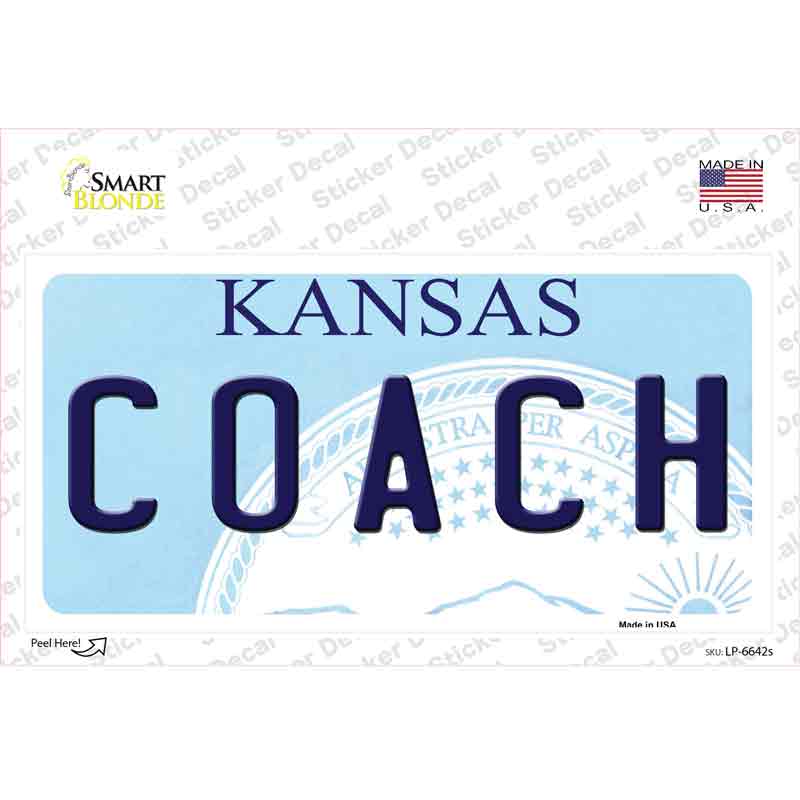 Coach Kansas Novelty Sticker Decal