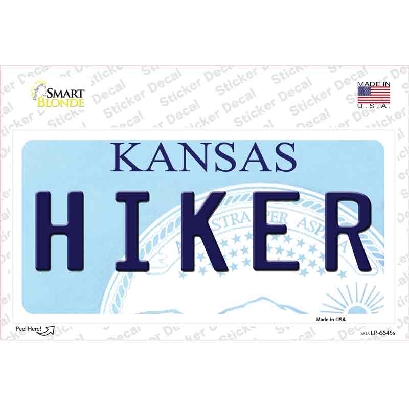 Hiker Kansas Novelty Sticker Decal
