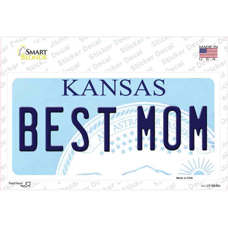 Best Mom Kansas Novelty Sticker Decal