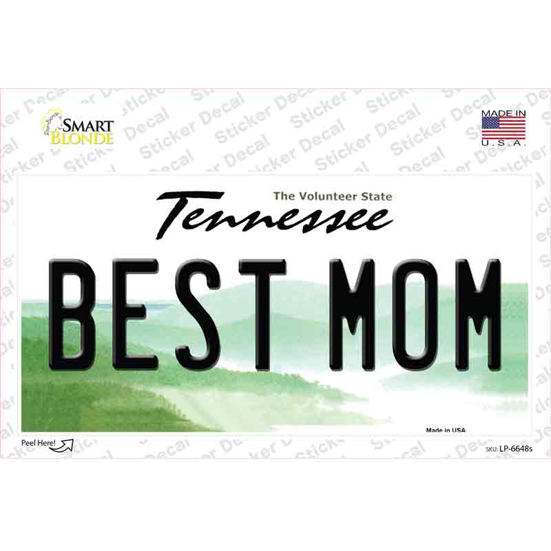 Best Mom Tennessee Novelty Sticker Decal